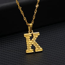 Load image into Gallery viewer, 26 letters gold-plated pendant necklace