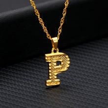 Load image into Gallery viewer, 26 letters gold-plated pendant necklace