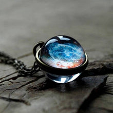 Load image into Gallery viewer, Cosmic Planet Time Gemstone Necklace Solar System Double Neck Glass Star Necklace