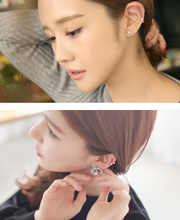 Load image into Gallery viewer, Korean Alphabet Stud Earrings Studded Zircon Simple Temperament 925 Sterling Silver Ears Japan and South Korea Hypoallergenic Earrings Earrings