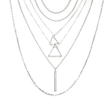 Load image into Gallery viewer, Triangle Bar Pendant Multilayer Women's Necklace