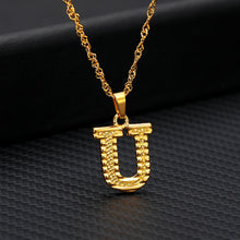 Load image into Gallery viewer, 26 letters gold-plated pendant necklace