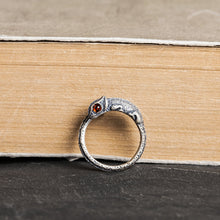 Load image into Gallery viewer, Sterling silver chameleon ring lizard opening