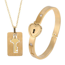 Load image into Gallery viewer, Titanium Steel Couple Love Lock, Bracelet, Key Set, Necklace
