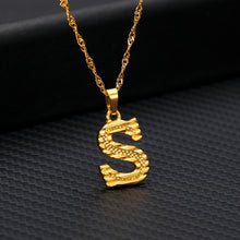 Load image into Gallery viewer, 26 letters gold-plated pendant necklace