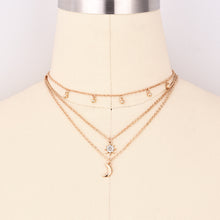 Load image into Gallery viewer, Round beads full of stars and moon multi-layer necklace