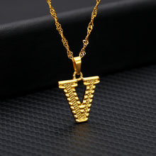 Load image into Gallery viewer, 26 letters gold-plated pendant necklace