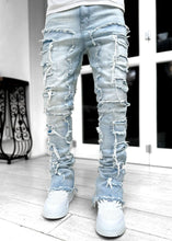 Load image into Gallery viewer, Men Trousers Individual Patched Pants Long Tight Fit Stacked Jeans For Mens Clothing