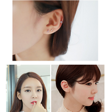 Load image into Gallery viewer, Korean Alphabet Stud Earrings Studded Zircon Simple Temperament 925 Sterling Silver Ears Japan and South Korea Hypoallergenic Earrings Earrings