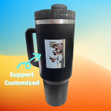 Load image into Gallery viewer, Personalized DIY Straw Coffee Insulation Cup With Handle Portable Car Stainless Steel Water Bottle Large Capacity Travel BPA Free Thermal Mug