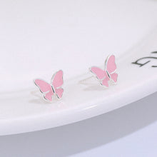 Load image into Gallery viewer, Sterling silver stud earrings literary cute butterfly stud earrings Korean fashion earrings