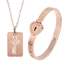 Load image into Gallery viewer, Titanium Steel Couple Love Lock, Bracelet, Key Set, Necklace