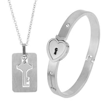 Load image into Gallery viewer, Titanium Steel Couple Love Lock, Bracelet, Key Set, Necklace