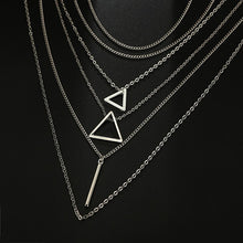 Load image into Gallery viewer, Triangle Bar Pendant Multilayer Women's Necklace