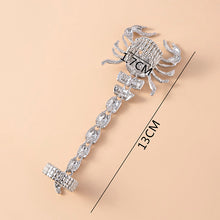 Load image into Gallery viewer, Big Scorpion Ring Gold Silver Crystal Scorpion Tail Elastic Double Finger Rings For Women Men