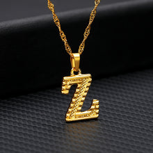Load image into Gallery viewer, 26 letters gold-plated pendant necklace