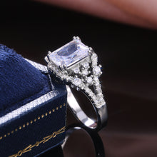 Load image into Gallery viewer, Luxury Silver Color AAA Princess Cut Square Crystal Zircon Stone Women Ring Brilliant Noble Wedding Engage Party Rings