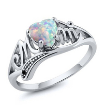 Load image into Gallery viewer, Heart shaped opal mother ring