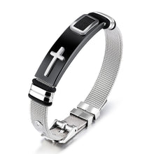 Load image into Gallery viewer, Steel mesh bracelet bracelet Bracelet gold cross titanium steel men's personality bracelet