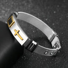 Load image into Gallery viewer, Steel mesh bracelet bracelet Bracelet gold cross titanium steel men's personality bracelet
