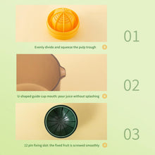 Load image into Gallery viewer, Mini Portable Manual Juicer Citrus Juicer Manual Lemon Squeezer Lime Orange Juicer Homemade DIY Fruit Orange Separating Juicer Fruit Separator Not Splash Semi-Transparent Non-electric Lemon Squeezer