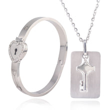 Load image into Gallery viewer, Titanium Steel Couple Love Lock, Bracelet, Key Set, Necklace