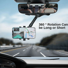 Load image into Gallery viewer, Universal 360 Degrees Rotatable Retractable Rearview Mirror Car Phone Holder Bracket US