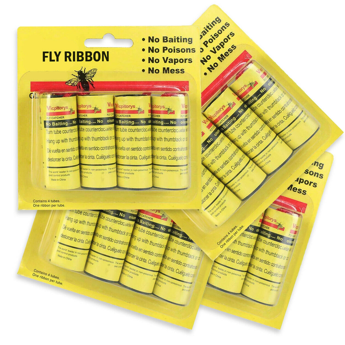 Sticky Fly Ribbons Insect Bug Fly Glue Paper Catcher Trap Ribbon Tape Strip Sticky Flies ...