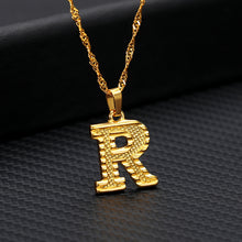 Load image into Gallery viewer, 26 letters gold-plated pendant necklace