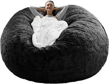 Load image into Gallery viewer, Bag Chair Coverit Was Only A Cover,  Not A Full Bean BagChair Cushion,  Big Round Soft Fluffy PV Velvet Sofa Bed Cover, Living Room Furniture,  Lazy Sofa Bed Cover,6ft Black