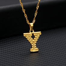 Load image into Gallery viewer, 26 letters gold-plated pendant necklace