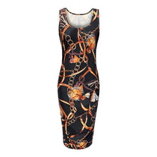 Load image into Gallery viewer, Women's Positioning Print Sleeveless Plus Size Dress