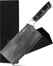 Load image into Gallery viewer, Kegani Meat Cleaver Knife 7 Inch - Damascus 73 Layers AUS-10 Steel Core Butcher Knife - G10 Handle Chinese Knife With Gift Box &amp; Sheath