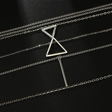 Load image into Gallery viewer, Triangle Bar Pendant Multilayer Women's Necklace
