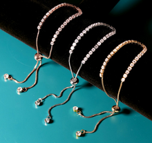 Load image into Gallery viewer, Rinhoo Charm Solid Silver Color Crystal Rhinestone Bangle Bracelets Jewelry For Women Lady Wedding Bride Party Gift