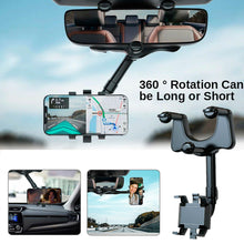 Load image into Gallery viewer, Universal 360 Degrees Rotatable Retractable Rearview Mirror Car Phone Holder Bracket US