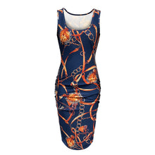 Load image into Gallery viewer, Women's Positioning Print Sleeveless Plus Size Dress