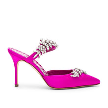 Load image into Gallery viewer, French Pointed Toe Stiletto Rhinestone Half Drag Size Toe Sandals