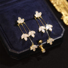 Load image into Gallery viewer, Zircon Maple Leaf Earrings Light Luxury Fashion Creative One