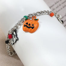 Load image into Gallery viewer, Punk Style Thick Chain DIY Pumpkin Imp Skull Bracelet