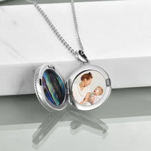 Load image into Gallery viewer, Tree of Life Locket Necklace Jewelry for Women Sterling Silver Celtic Family Tree Abalone Shell Lockets Jewelry Gifts for Mom Daughter