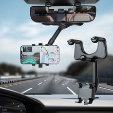 Load image into Gallery viewer, Universal 360 Degrees Rotatable Retractable Rearview Mirror Car Phone Holder Bracket US