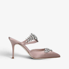 Load image into Gallery viewer, French Pointed Toe Stiletto Rhinestone Half Drag Size Toe Sandals