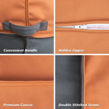 Load image into Gallery viewer, Stuffed Animal Storage Bean Bag Chair Cover For Kids And Parents - Cover ONLY, Washable Premium Canvas Stuffie Seat Orange Grey