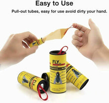Load image into Gallery viewer, Insect Bug Fly Glue Paper Catcher Trap Ribbon Tape Strip Sticky Flies 16 Rolls
