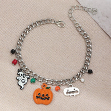 Load image into Gallery viewer, Punk Style Thick Chain DIY Pumpkin Imp Skull Bracelet