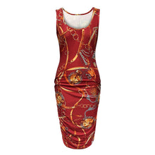 Load image into Gallery viewer, Women's Positioning Print Sleeveless Plus Size Dress