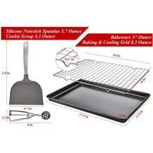 Load image into Gallery viewer, Cookie Sheets Non-stick Baking Sheet Set With Non-stick Jelly Roll Pan Rack Cookie Scoop Spatula