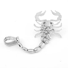 Load image into Gallery viewer, Big Scorpion Ring Gold Silver Crystal Scorpion Tail Elastic Double Finger Rings For Women Men