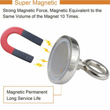 Load image into Gallery viewer, Fishing Magnet with Lifting Ring Magnetic Retrieving Lake Treasure Hunt Collects